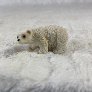 Vintage Stone Polar Bear Mini Figurine UDC 1996 Figurine 1" Tall carved